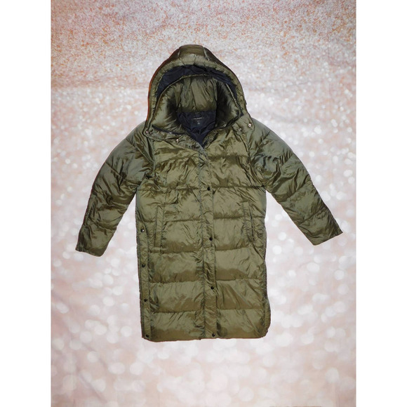 Halogen Womens Hooded Puffer Jacket Olive Size XS - Picture 2 of 9